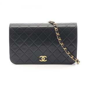 CHANEL Matelasse Full Flap Shoulder Bag in Lambskin Leather, Black